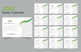 Modello di calendario da tavolo 2022 vettore