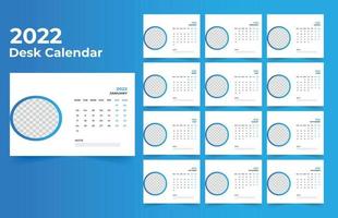 Modello di calendario da tavolo 2022 vettore