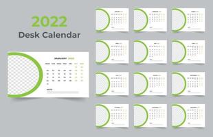 Modello di calendario da tavolo 2022 vettore