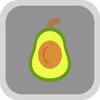 avocado piatto il giro angolo icona vettore