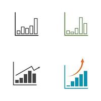 modello di progettazione dell'illustrazione di vettore dell'icona del grafico in crescita