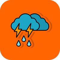 tempesta pieno arancia sfondo icona vettore