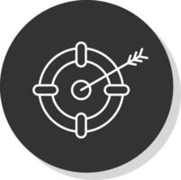 obbiettivo linea grigio cerchio icona vettore