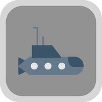sottomarino piatto il giro angolo icona vettore
