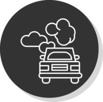 auto inquinamento linea grigio cerchio icona vettore