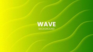 sfondo moderno dell'onda con strati di luce verde di dimensione vettore premium gradiente liscio