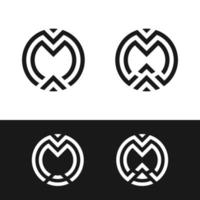 set di monogramma lettera iniziale mm cerchio logo modello di progettazione vettore