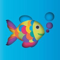 pesce vettoriale colorato. disegno astratto. illustrazione vettoriale.