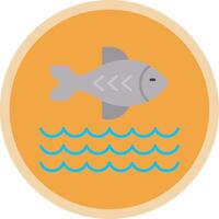 pesce piatto Multi cerchio icona vettore