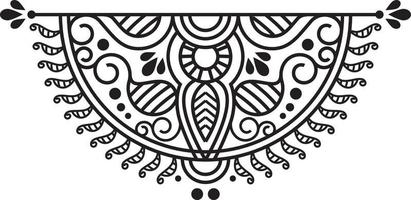 rangoli tradizionali e culturali indiani, alpona, kolam o paisley vector line art. arte bengala india. per la stampa tessile, logo, carta da parati