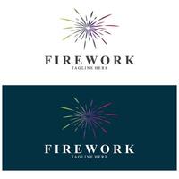 semplice fuoco d'artificio logo, nuovo anno Vektor design vettore