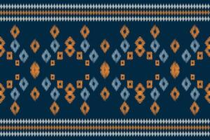 tradizionale etnico ikat motivo tessuto modello geometrico stile.africano ikat ricamo etnico orientale modello blu sfondo sfondo. astratto, illustrazione.texture, cornice, decorazione. vettore