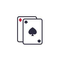 poker carte icona con assi vettore