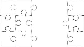 sfondo lineamenti il puzzle pezzi. il idea di soluzione puzzle vettore