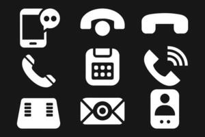 Telefono icona collezione. semplice nero e bianca telefono chiamata simbolo vettore