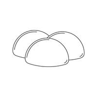 mano disegnato bambini disegno cartone animato illustrazione Mozzarella formaggio icona isolato su bianca vettore