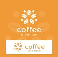 logo del caffè, concetto moderno. icona del chicco di caffè. modello di logo astratto bevanda energetica. emblema di vettore isolato su sfondo bianco.