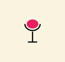 concetto di calice con logo del vino per concorsi di degustazione di vini e concetto di logotipo di cantina. design semplice per una facile configurazione. icona alla moda per il vino. emblema vettoriale