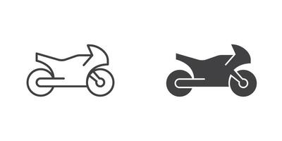 motocicletta icona nel piatto stile. motociclo illustrazione su isolato sfondo. trasporto cartello attività commerciale concetto. vettore