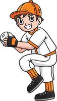 ragazzo lancio baseball cartone animato colorato clipart vettore