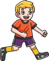 contento ragazzo a piedi cartone animato colorato clipart vettore