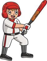 ragazzo giocando baseball cartone animato colorato clipart vettore