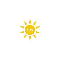 simbolo estivo. icona moderna del sole. forma del cerchio soleggiato. concetto di logo vettoriale isolato su sfondo bianco