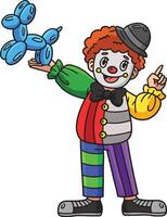 circo clown con un' Palloncino cane cartone animato clipart vettore