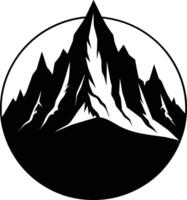 montagna silhouette nero e bianca design vettore