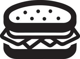 minimo Sandwich icona silhouette, bianca sfondo vettore