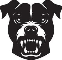 minimo arrabbiato pitbull cane silhouette, nero colore silhouette 23 vettore