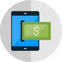 mobile pagare piatto scala icona vettore