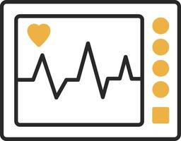 ecg macchina spellato pieno icona vettore