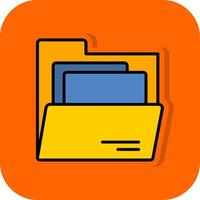 File pieno arancia sfondo icona vettore