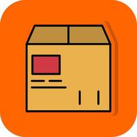 consegna scatola pieno arancia sfondo icona vettore