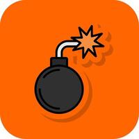 bomba pieno arancia sfondo icona vettore