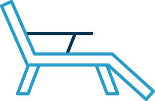 ponte sedia linea blu Due colore icona vettore