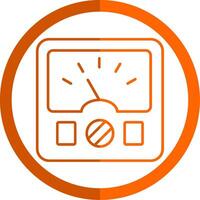 amperometro linea arancia cerchio icona vettore