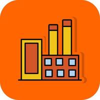 industriale edifici pieno arancia sfondo icona vettore