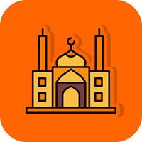 moschea pieno arancia sfondo icona vettore