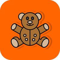 orso pieno arancia sfondo icona vettore