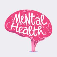 Lettering sulla salute mentale vettore