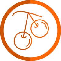 bing ciliegia linea arancia cerchio icona vettore