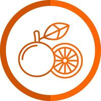 pompelmo linea arancia cerchio icona vettore