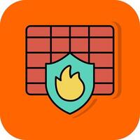firewall pieno arancia sfondo icona vettore