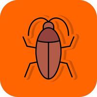 scarafaggio pieno arancia sfondo icona vettore