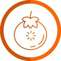 pomodoro linea arancia cerchio icona vettore