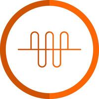 Audio onda linea arancia cerchio icona vettore
