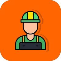 lavoratore pieno arancia sfondo icona vettore