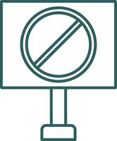 proibito cartello linea pendenza il giro angolo icona vettore